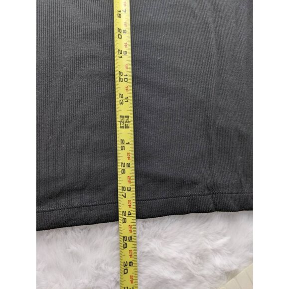 Bebe Ribbed Black Lace up Neck Stretchy Sleeveless Mini Dress Y2K Sz L Large Vin - Picture 6 of 8